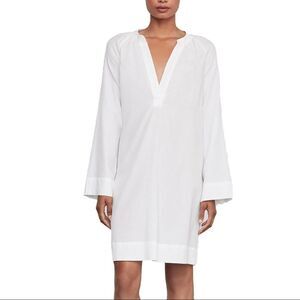 BCBGMAXAZRIA Roxanne Long Sleeve A-Line Mini Tunic Shift Dress White XS